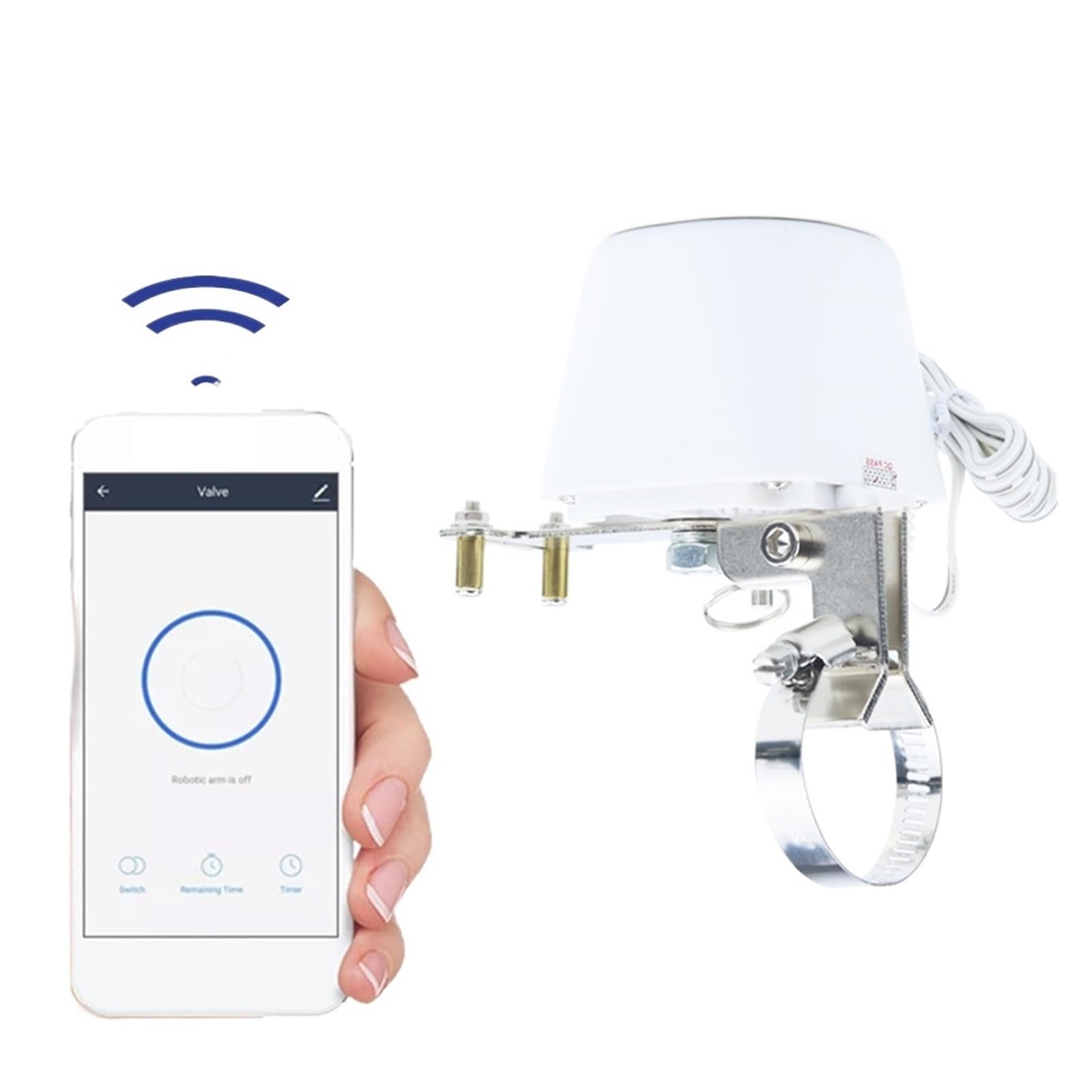 Inteligentny Zawór Sterujący Automatyki Domowej Tuya ZigBee Bezprzewodowy Gazem Wodnym Do Prac Gazowych OszczęDność Wody(White-ZigBee)