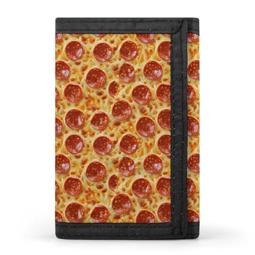 Sausage Pizza Pattern Print Wallet for Men, 8 Credit Card Holder Slim Minimalist Front Pocket Small Mens Bifold Wallets