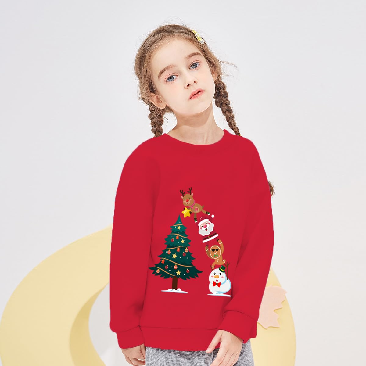 EULLA Maglione natalizio per bambini e bambine, con renna natalizia, Babbo Natale, dinosauro