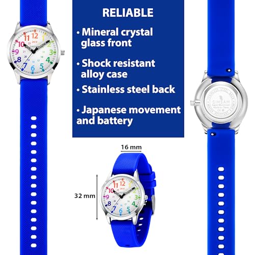 Image of Kids Analog Watch, Learning Watch for Kids 8-12, Waterproof Time Teacher Watches for Boys Ages 5-7 6-8, Easy to Read Educational Girls Watches Ages 8-12, Great Gift Boys Girls Year 4-12 Old Waterproof
