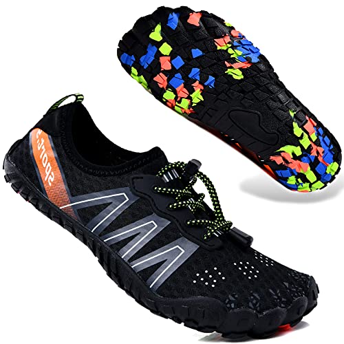 Maxome Wasserschuhe für Herren und Damen Strandschuhe Schnell Trocknend barfuß Surfschuhe Damen Meeresschuhe leicht Unisex Sport Tauchen Poolschuhe，Schwarz
