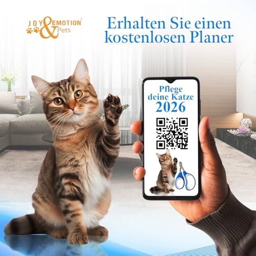 JOY & EMOTION® SUPER KRALLENSCHERE KATZEN, Hunde & Kleintiere | Präzise & Sichere Katzennagelschere für Anfänger | Ergonomisch & Handlich | Rostfreier Stahl, Scharfe Klingen | Profi Krallenpflege