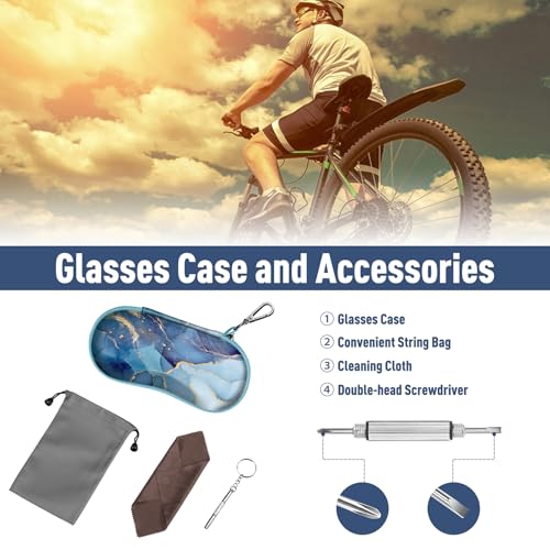 Image of FINTIE Sunglasses Case, Hard EVA Shell Shockproof Sport Glasses Case with Metal Carabiner Travel Zipper Eyeglasses Holder