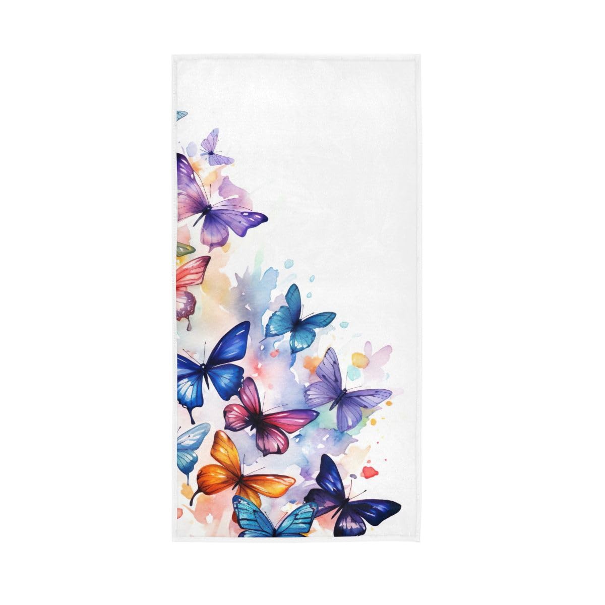 LSRCPD Watercolor Flying Butterflies Hand Towel, Bath Hand Towel 15 x 30 Inches, Lightweight Towels