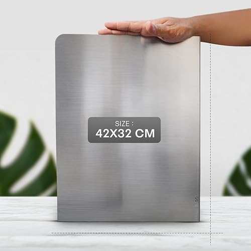 Miniatura 2 de Tabla de cortar de acero inoxidable para cocina, grado alimenticio 304, adecuada para carne, frutas, verduras y pan, tablas de cortar de gran tamaño