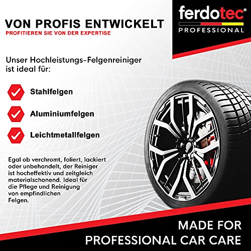 ferdotec® velgenreiniger met kleurindicator | Speciale velgenreiniger voor aluminium velgen, gelakte velgen & stalen velgen | Premium velgverzorging actieve gel zuurvrij 1000ml - Image 4