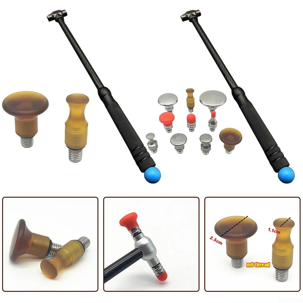 Kit di riparazione per ammaccature senza vernice, con martello, strumenti per rimuovere le ammaccature della portiera del frigorifero (3 pezzi)