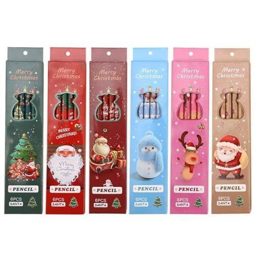 36pcs-Christmas-Themed-Pencil-Set6-Patterns-Christmas-Pencil-with-Erasers-Writing-Drawing-Sketch-Pen-Set-for-Student