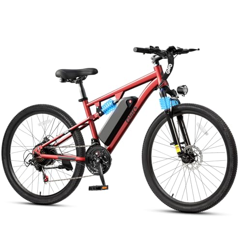 Image of Qlife Electric Bike for Adults /Teens Racer, 20+MPH 21-Speed Peak 1200W Brushless Motor Adult Electric Bicycles, 48V 10.4Ah Removable Battery Mountain Ebike, Up to 55 Miles, 27.5X2.1 Tire E Bike