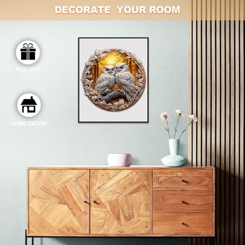 Puzzle en bois irrégulier hibou 3D de 300 pièces au design unique - 4