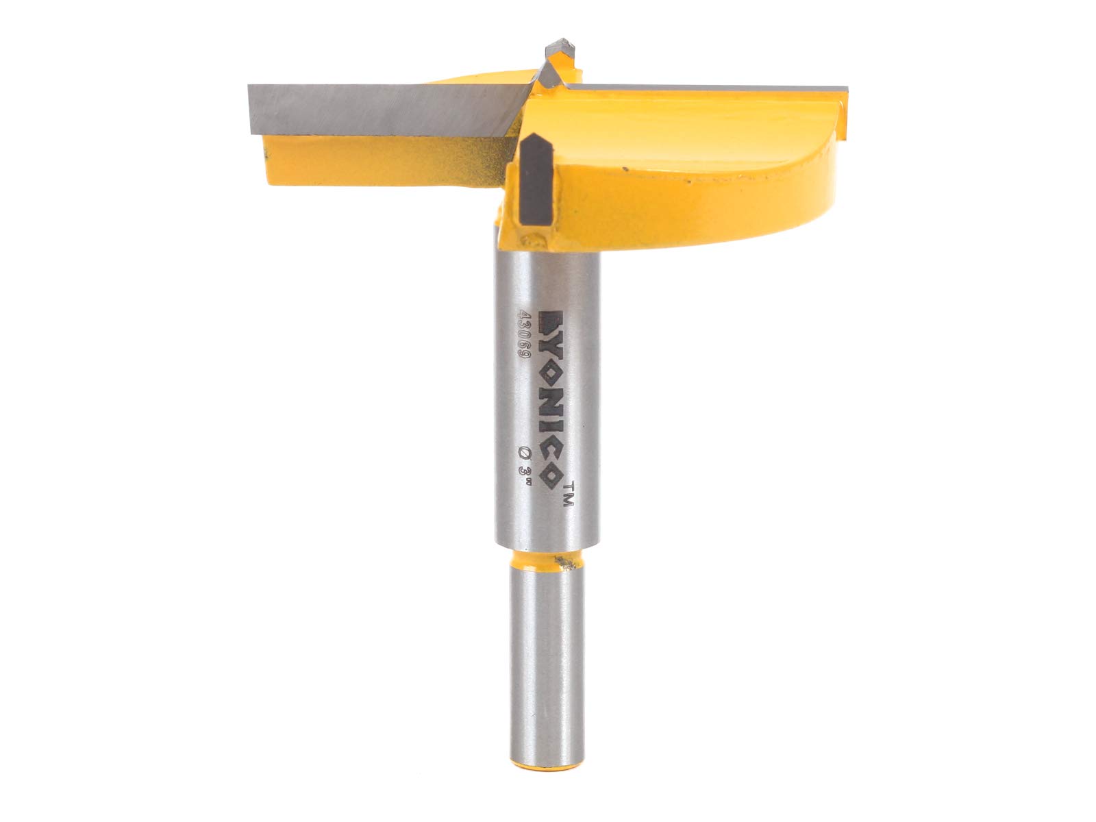 Yonico 43069C 3-Inch Diameter Carbide Forstner Drill Bit 10mm Shank, 3 inches