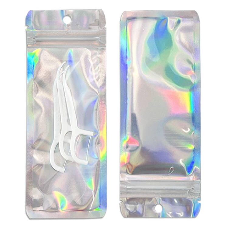 Paquete de 100 bolsas de Mylar transparentes de 2.36 x 5.9 pulgadas, con cierre resellable, bolsa de aluminio de plástico transparente, bolsas planas sellables con calor pequeñas para 3