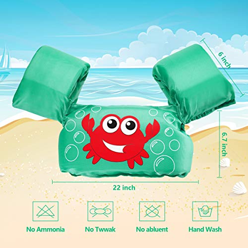 AmazeFan Kids Swim Life Jacket Vest for Swimming Pool, Swim Aid Floats with Waterproof Phone Pouch and Storage Bag, Suitable for 30-50 lbs Infant/Baby/Toddler, Children Puddle/Sea Beach Jumper
