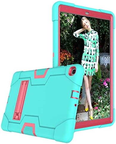 Bingcok Galaxy Tab A 10.1 2019 Case, Model SM-T510 / T515, Heavy Duty Rugged Full-Body Hybrid Shockproof Drop Protection Cover with Kickstand for Samsung Galaxy Tab A 10.1 2019 Release (Aqua + Rose)