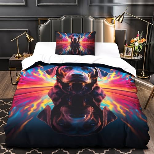 Housse de couette labrador anti-plis en microfibre douce pour lit simple - 4