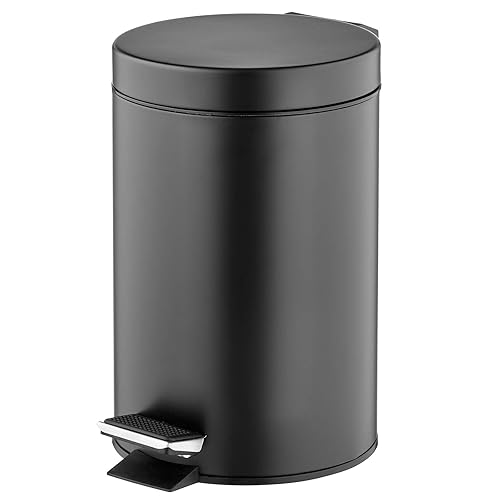 mDesign Cubo de basura de metal con pedal, tapa e inserto de cubo de plástico, para baño, cocina y oficina, 3 litros con diseño ergonómico, color disponible en Yaxa Costa Rica
