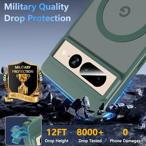 Coque Google Pixel 7 Pro MagSafe Verte Protection Militaire Fine - 4