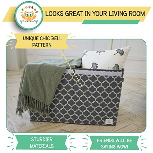 Dawikity Kids Toy Chests Storage - Toy Box - Toy Storage Organizer - Large Toy Box For Boys Girls Kids - Toybox Collapsible Lightweight Foldable - Toy Storage Bin Playroom Nursery Home Room Organization (Grey) #TOP4