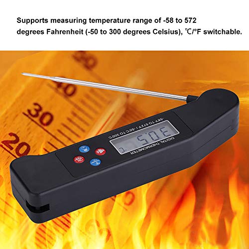 Nishore Termômetro digital de alimentos com função de transmissão de voz Retroiluminação Sonda dobrá