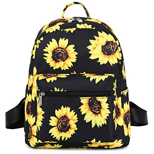 Ledaou Mini Backpack Girls Cute Small Backpack Purse For Women Teens Kids School Travel Shoulder Purse Bag (Black Sunflower, 1 Pcs) #TOP7