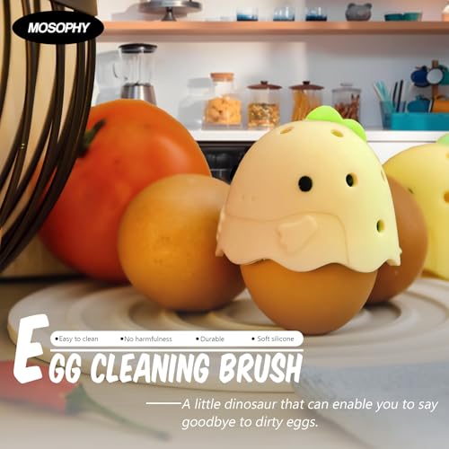 MOSOPHY Silicone Egg Washer - Cute Dinosaur Egg Cleaner for Fresh Eggs, Fruits & Veggies, Ideal for Homesteaders, Backyard Chickens & Egg Collectors - Thumbnail 7