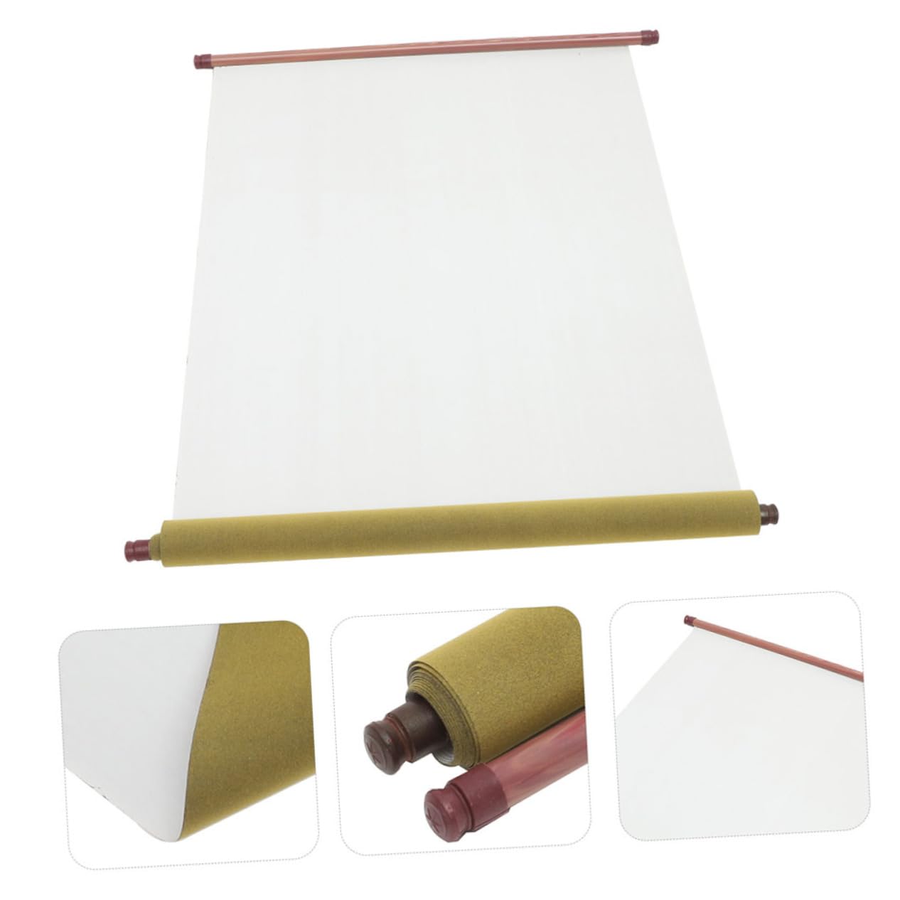 HEATSHAKING Chinesisches Kalligrafie Wasserschreibtuch aus Weißem Flanell und PP 2 Stück mit Leerem Rollen Design 2 Meter für Künstlerische Werke und Kalligrafieprojekte