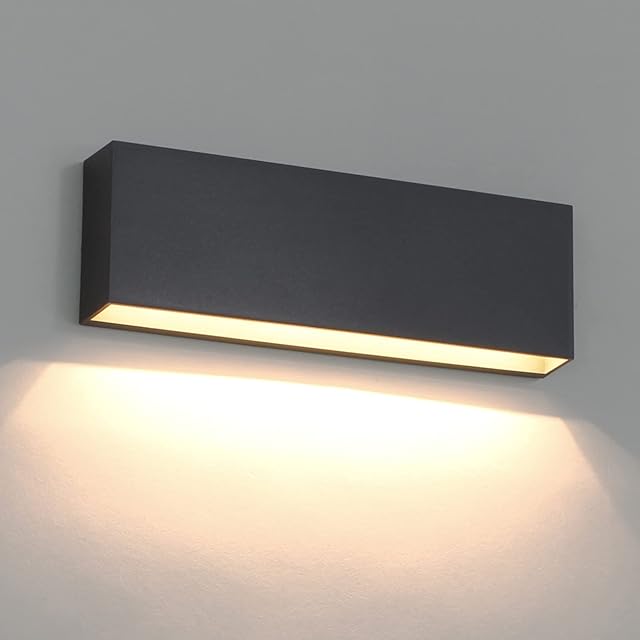 DAWALIGHT Outdoor Wall Lights Square, Wall Lamp LED SMD 6W IP65 Waterproof, Modern Decorative Garden Lights, Grey Color Plastic Material Suitable for Seaside Outdoor Landscape Backyard