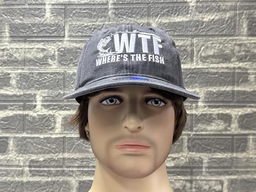 Image of Fishing Baseball Cap for Men Women, Adjustable Embroidered Fish Hat | Fishing Gear, Outdoor Adventure Design, Precision Embroidery Craft, One Size Adjustable Fit