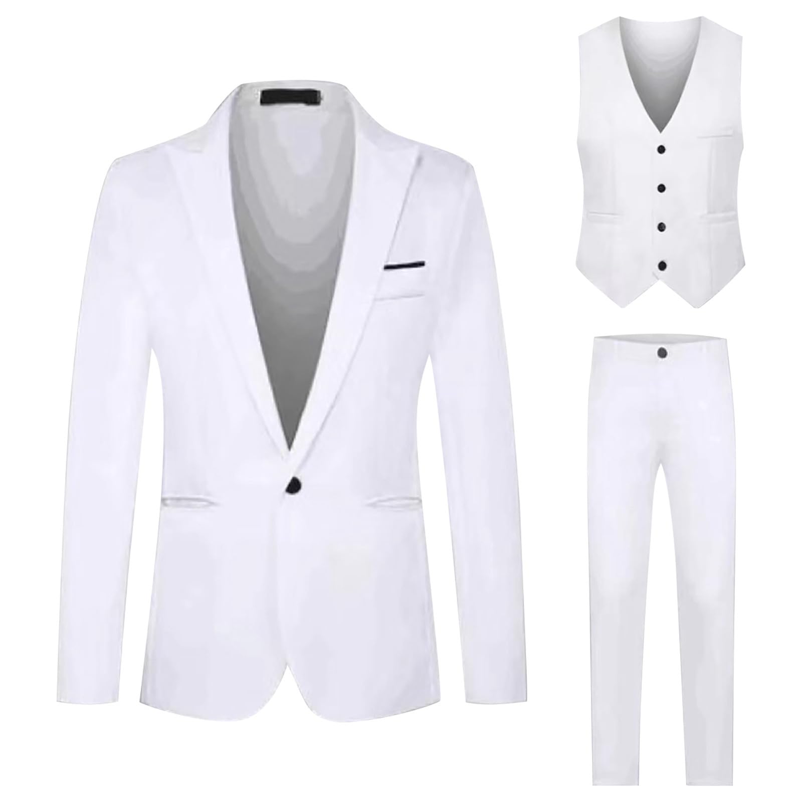 Générique Set di 2 pezzi da uomo in cotone, tuta da jogging con top e basso per yoga, tempo libero, con tasche, cordino alla moda, moderno quotidiano A102