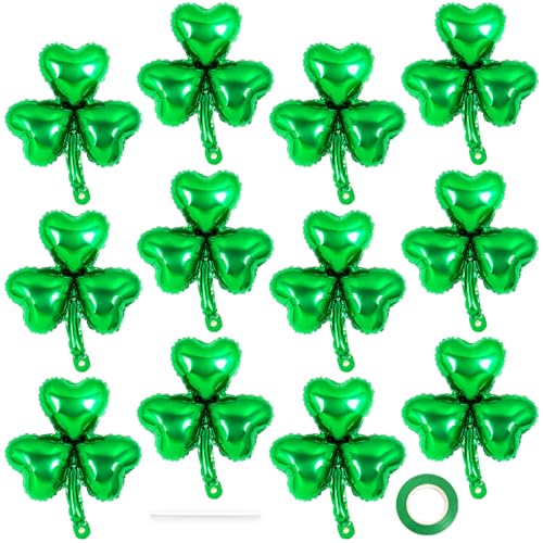 12 Pcs St Patrick Day Balloons,18 Inch Shamrock...