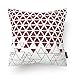 Phantoscope Set of 4 Red Geometric 100% Cotton Throw Pillow Case Cushion Cover 18 x 18 inches 45 x 45 cm