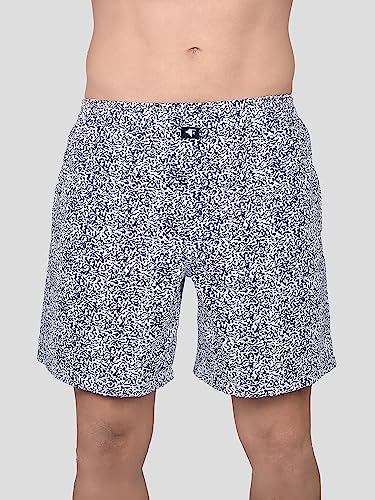 Image of Frenchie VIP 100% Cotton Yarn Dyed Relaxed Fit Printed Boxer Short Combo Set for Mens with Two Side Pockets