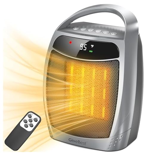 750W/1500W Portable Ceramic Space Heater with Overheats and Tip Over Protection, Electric Room Heater with Adjustable Thermostat