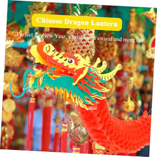 Pendentif Dragon Papier Chinois Décoration Nouvel An Chinois 2 Pièces