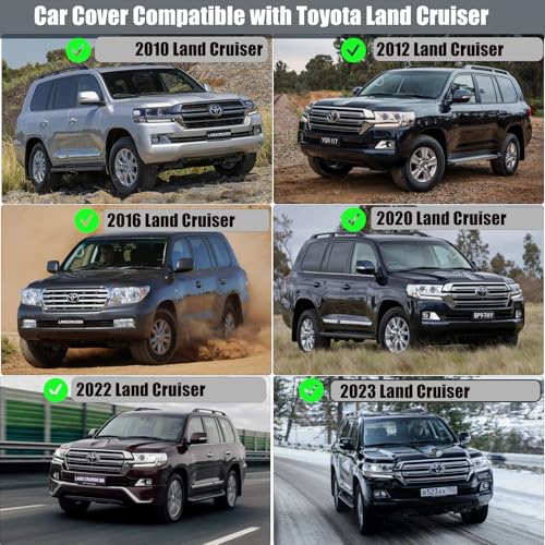 Image of Waterproof Car Cover for 2008-2024 Toyota Land Cruiser, 210T 6 Layers All WeatherCustom-Fit Outdoor Indoor Full Car Covers with Door Zipper for Snow Rain Dust Hail UV Protection