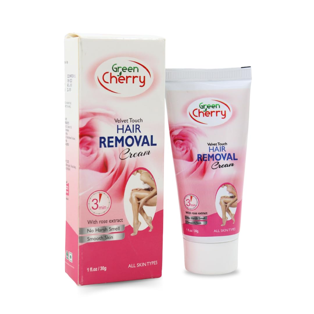 Buy Green Cherry Velvet Touch Hair Remover Cream with Rose Extract