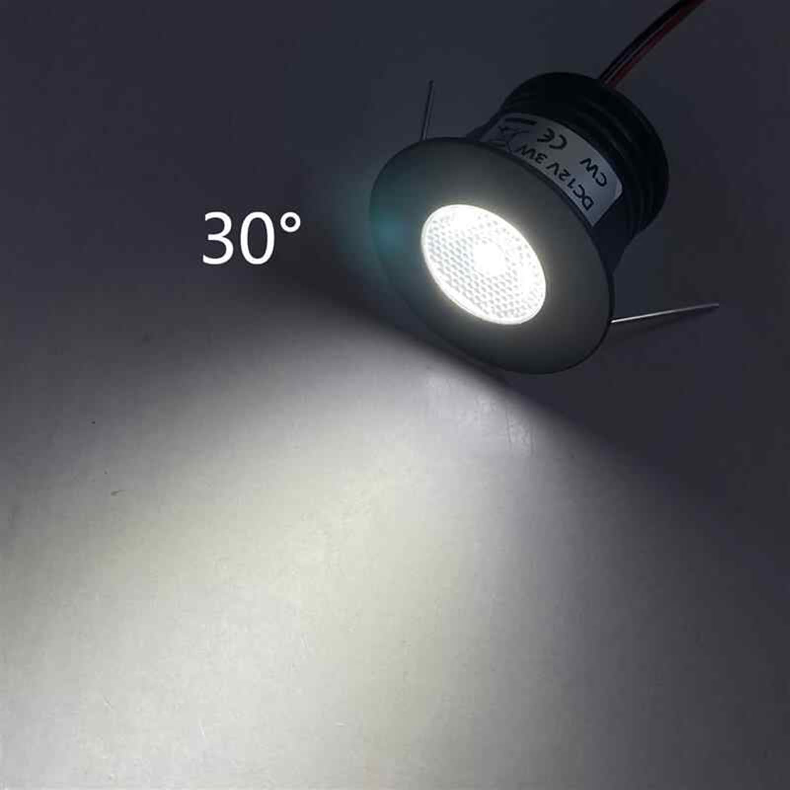 4 Luces LED De Suelo For Paisaje, Mini Foco Empotrable De 3 W, Luz De Pared De Fondo Oculta IP65, Lámpara De Techo Pequeña For Escaleras, Luz Empotrable De Cocina(A- White,3W-DC12V)