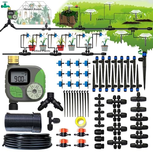 Winbomgo Drip Irrigation System with Water Timer 162ft