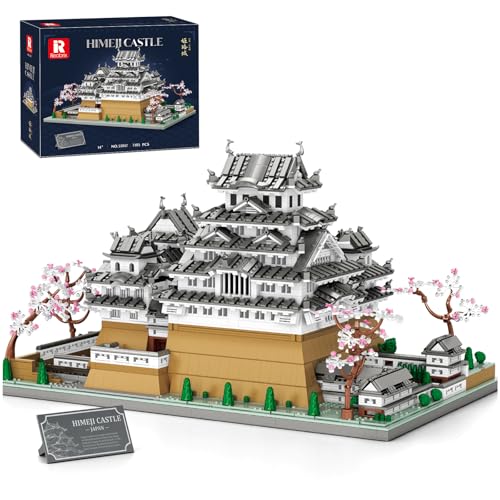 Reobrix Japanische Burg Himeji Klemmbausteine Set für Erwachsene 55017 Modell japanischer Architektur im Maßstab 1:127 Großes Wahrzeichen Set als Deko für Zuhause & Büro sowie als Geschenk(7105 Teile)