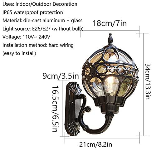 Lámpara de pared de exterior impermeable para iluminación de patio y balcón 6