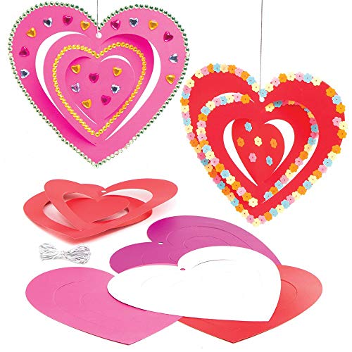 Baker Ross Bigliettini scratch art con cuore (confezione da 6) - Creazioni per bambini, da realizzare, personalizzare e regalare per la Festa della mamma/San Valentino