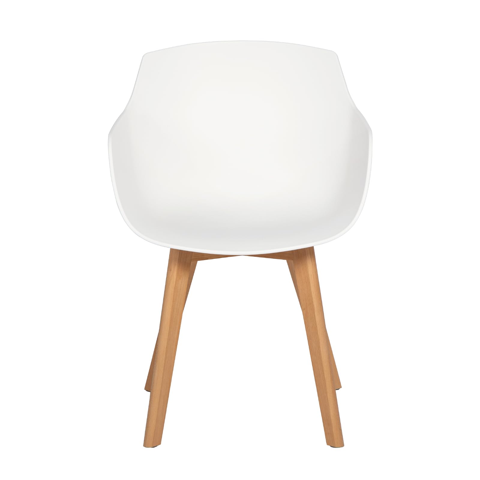 Set di 4 Poltrone e Sedie da Pranzo dal Design Moderno, 4 Sedie da Cucina Scandinave con Legno di Faggio - Bianco