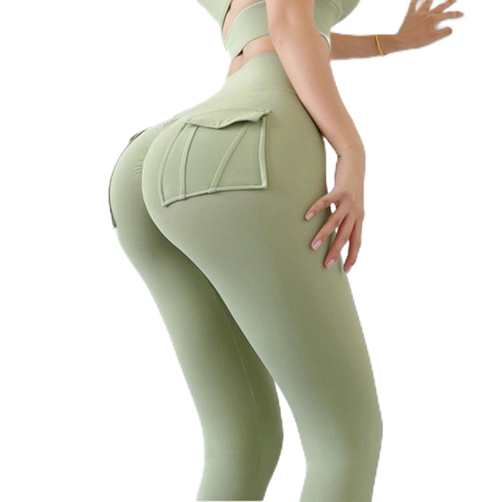 Pantalones de Yoga Medias de Bolsillo de Cintura Alta Mujeres Leggings Deportivos Gimnasio Fitness Trainer Girl Workout Running Pantalones