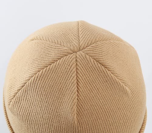Image of Home Prefer Mens Winter Hats Acrylic Knit Cuff Beanie Cap Warm Womens Beanie Hat