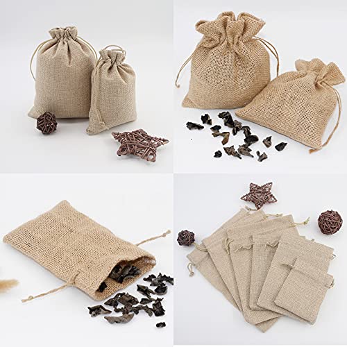 20 Stuks Jute Zakjes, Jutezakken Trekkoord, Jute stof Cadeauzakje, voor Bruiloften, Communies, Kerstzak, Vergaderingen, Ambachten, DIY - Image 4