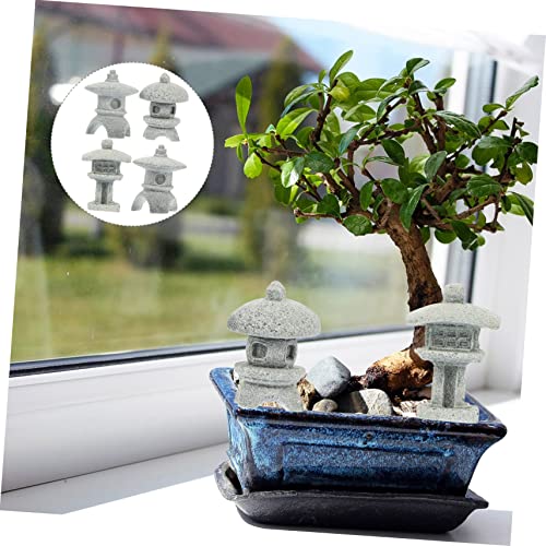 Statue de pagode miniature en grès pour décoration jardin zen - 2