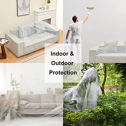 Couch Cover,100” Plastic Couch Sofa Covers,Furniture Covers Protector,Thicker Clear Plastic Couch Cover,Heavy Duty Waterproof Sofa Cover.plastic Bag Sofa Slipcovers For Furniture Moving And Storage. #TOP3
