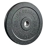 USA Barbell 25lb Olympic Crumb Bumper Plate - American Made Recycled Rubber Weight Plate - Single 25 Pound Plate, Green Fleck