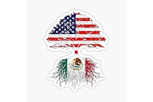 Mexican Roots, Mexican American, Mexico Grown, Mexican Flag Car Decal