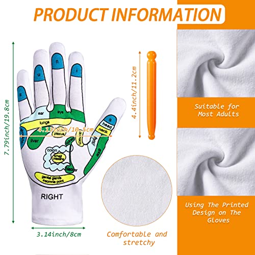 Zhanmai 2 Pairs Acupressure Reflexology Gloves Hand Spa Reflexology Tools Massage And Hydration Of Hands With Point Massager Tools For Women And Men Tired Relieve #TOP1